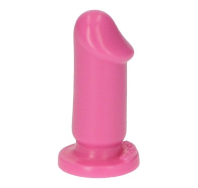 Różowe gumowe dildo gładkie z przyssawką 8 cm